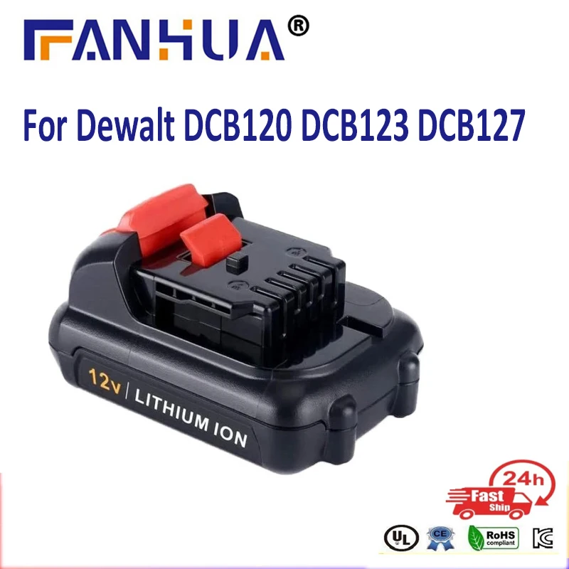 

New 12V 3000mAh Li-Ion Replacement Battery for Dewalt DCB120 DCB123 DCB127 High Capacity Battery