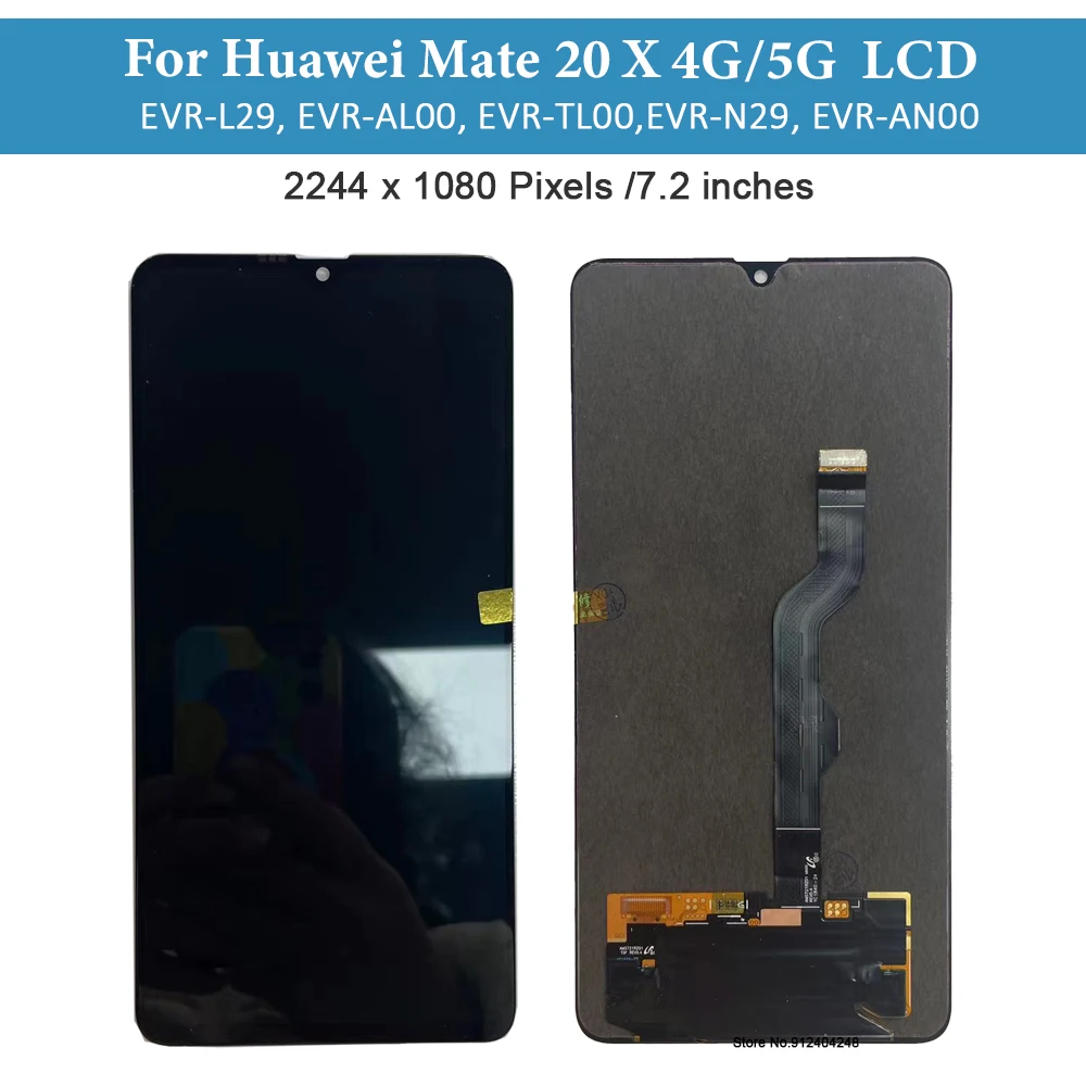 Original For Huawei Mate 20 X LCD Display EVR-L29 EVR-AL00 EVR-TL00 Touch Screen Digitizer Assembly For Huawei Mate 20X Replace