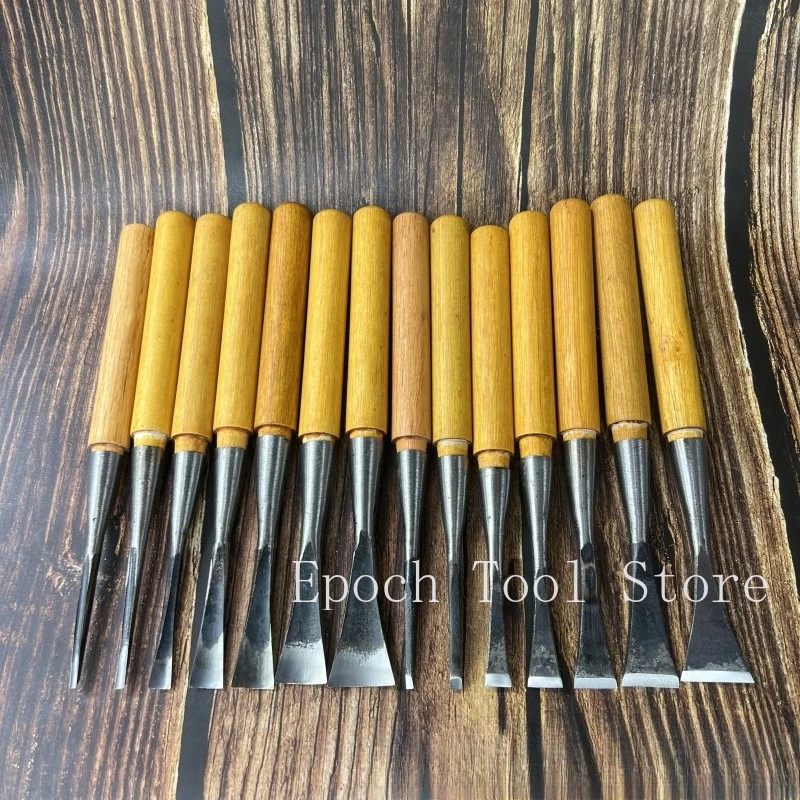 1 conjunto 0.5-3cm tamanho carpintaria escultura faca redonda plana círculo escavar buraco colher faca cinzel mão facas de escultura em madeira ferramentas de carpinteiro