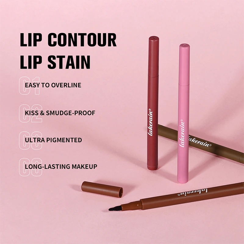 Trucco da donna Matita per labbra rosa Matita per labbra impermeabile Contorno labbra Macchia per labbra Penna per rossetto Matita per labbra morbida marrone opaco ad alto pigmento