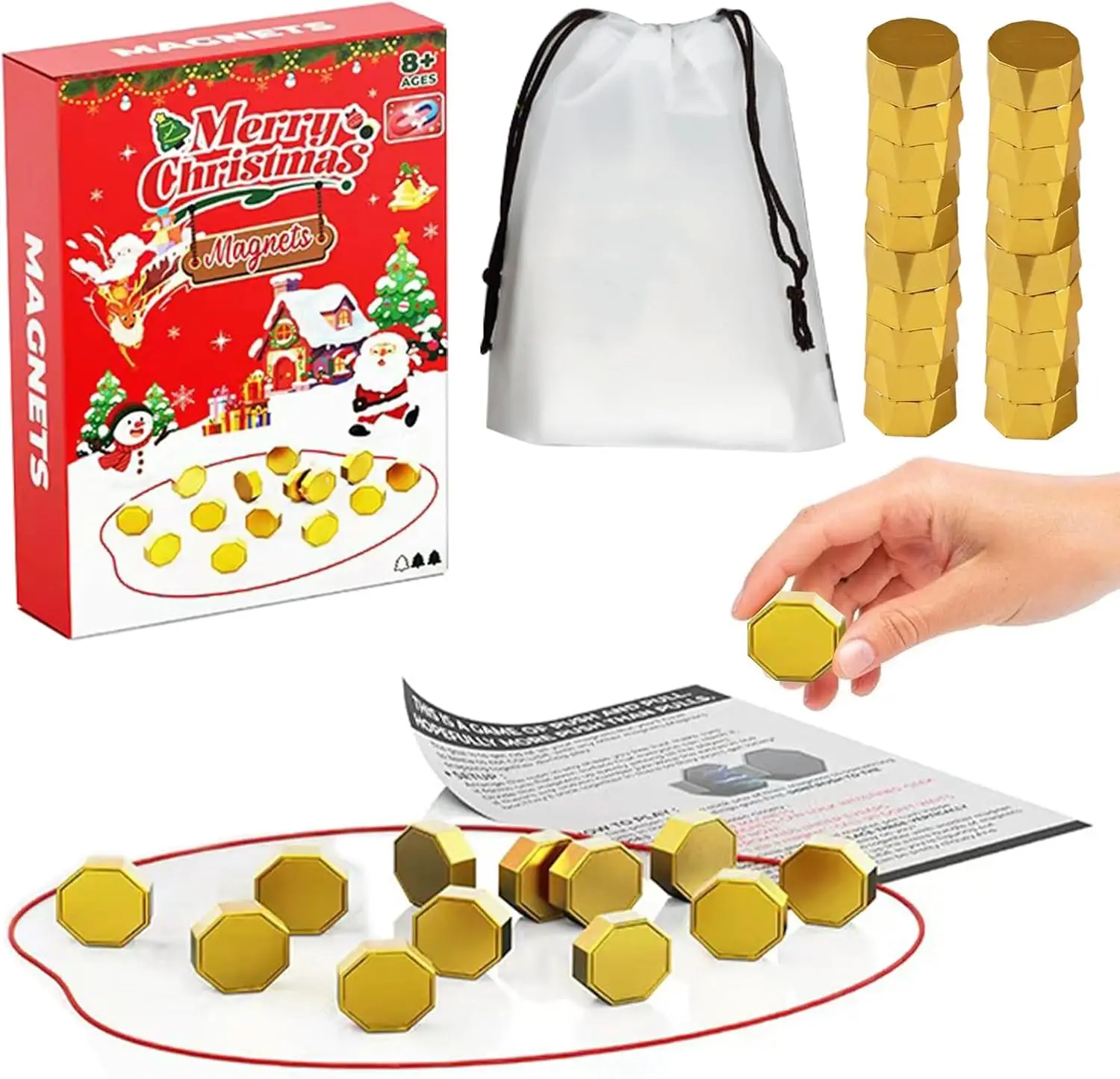 

Magnetic Chess Game with 20 Pieces, Portable Strategy Board Game for Kids & Adults, Travel-Friendly Fun for 2-4 Players