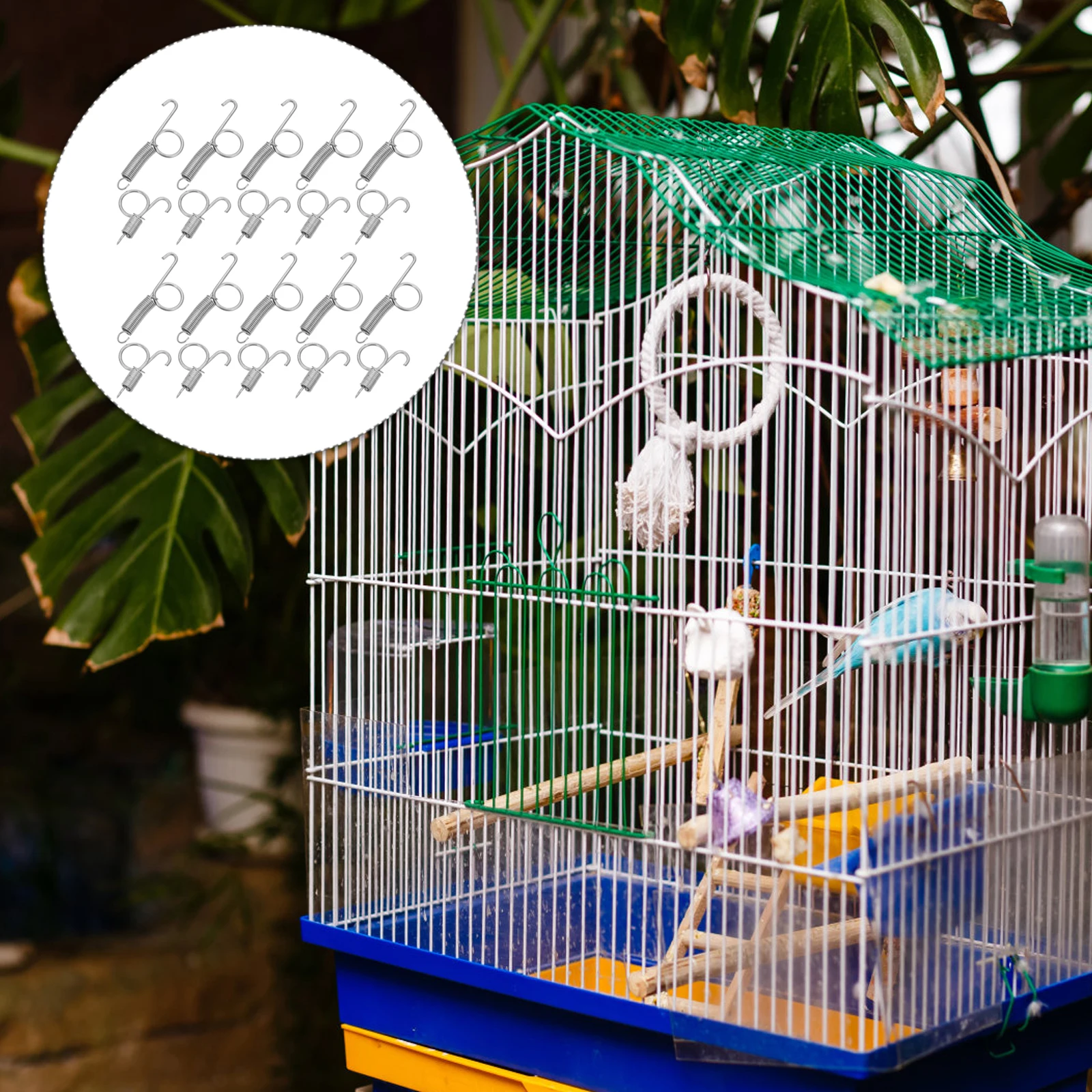 

20 Pcs Cage Door Hook Spring Wire Clip Latch Bunny Parrot Rabbit Hooks Durable Reliable Birdcage Utensil Feeder Hanger Pet