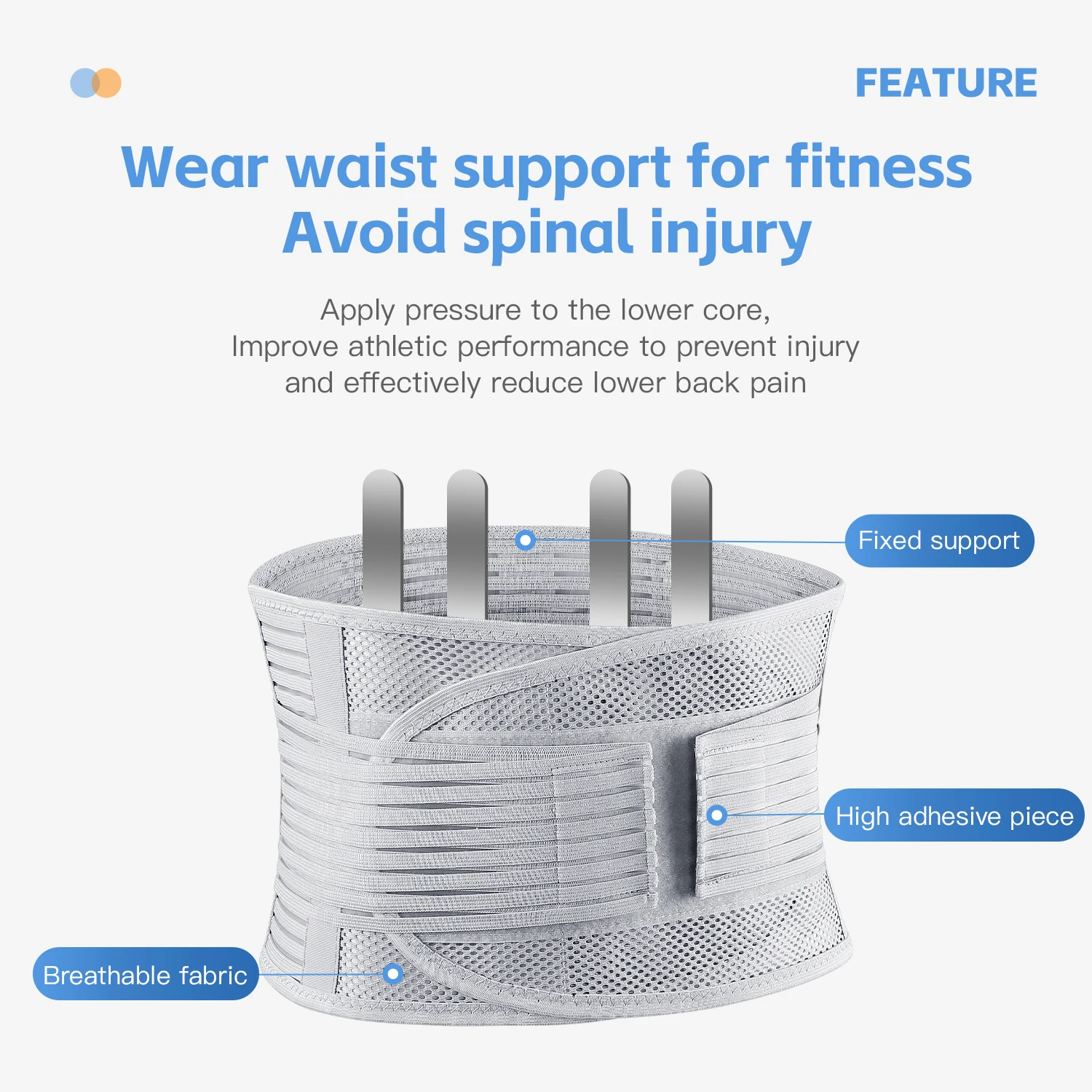 Waist Belt, Fitness And Sports Fixed Belt, Steel Plate Support, Waist Circumference, Abdominal Compression, Summer Thin