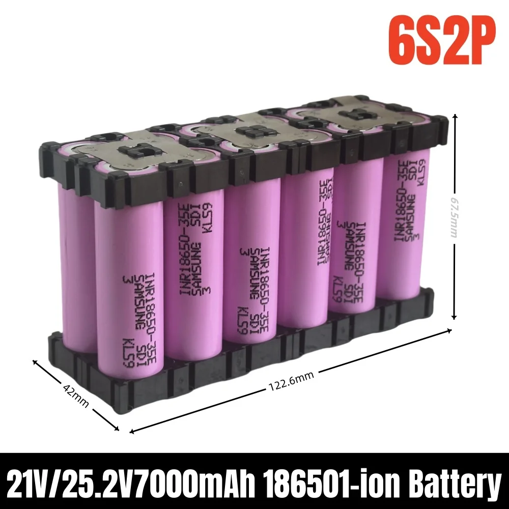 Custom INR1865035E battery 2s1p 3s1p 4s1p 5s1p 5S2P 6s1p 3.7V-25.2V 3500mAh 30A screwdriver electric drill lithium battery