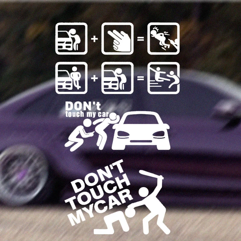 Dont Touch My Car Car Sticker Funny Decals Stickers Creative Waterproof  Auto Decal Exterior Decoration Car Window Accessories