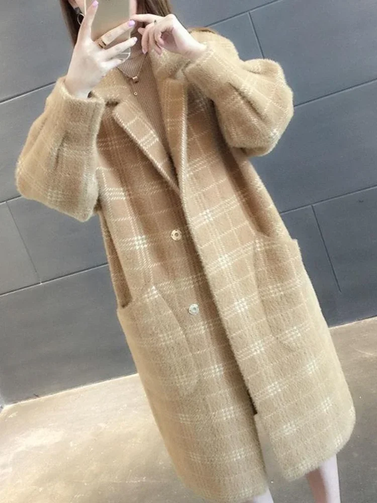 New in Autumn Winter Clothes Women 2024 Korean Jacket Mid-length Commuting Fashion Loose Sweater Oversized Warm Coat Women