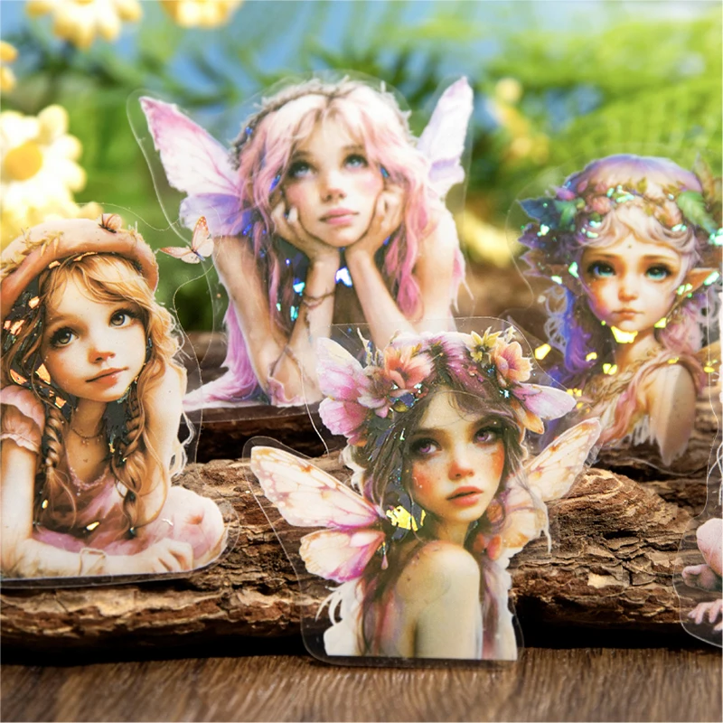 Yoofun 20pcs/lot Fairy Tales Forest Spirit Elf Stickers Scrapbooking DIY Gift Card Collage Junk Journal diy Labels Stationery