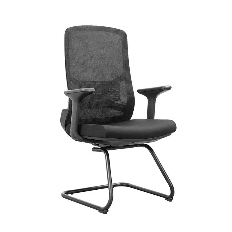 Modern Design Ergonomic Mesh Conference Office Chair with Fixed Armrest High-Density Foam Seat for Living Room Commercial Use