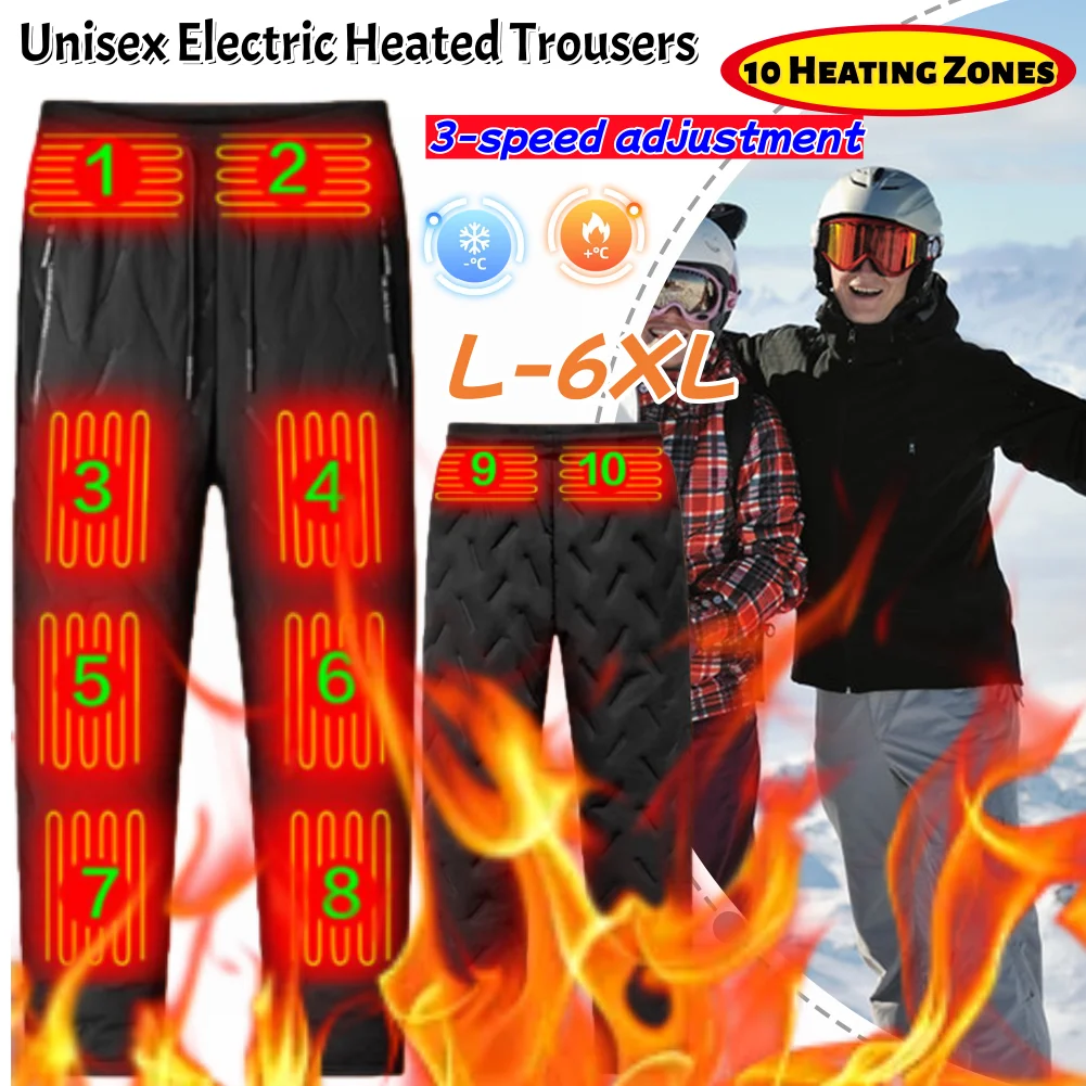 

WINTER 10 Heating Zones Unisex Heated Hiking Pants Electric Thermal Trousers 3 Temperature Modes Waterproof Winter Outdoor Must
