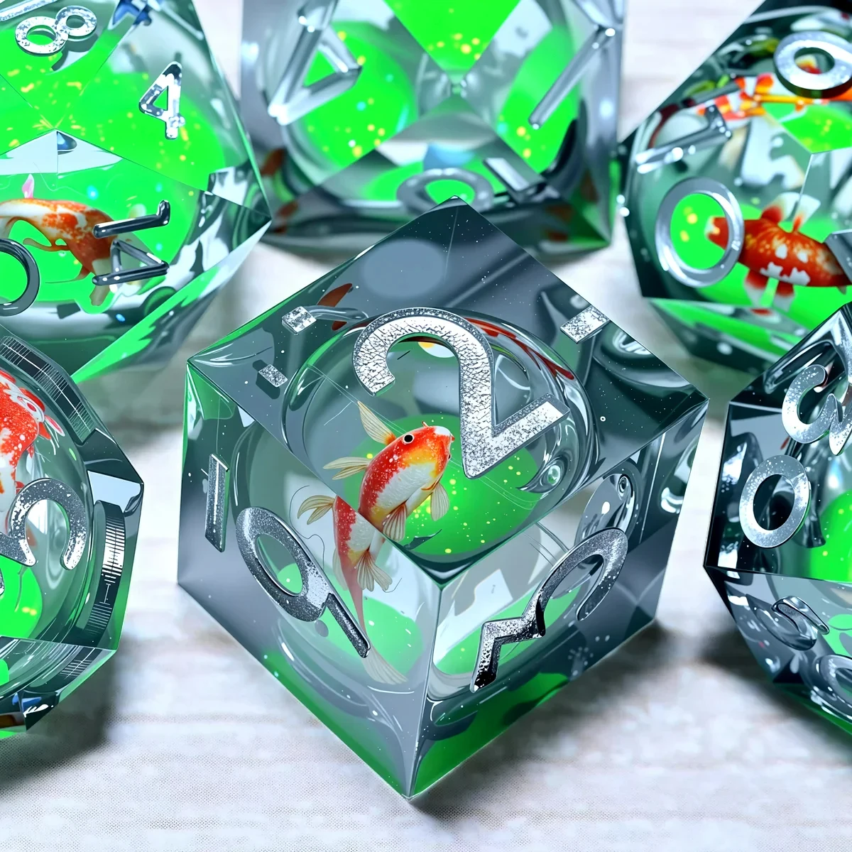 

7-Piece Set DND Resin Dice for Dungeons And Dragons DND 5e RPG Board Game Tabletop Role Playing Dice Gift for Birthday