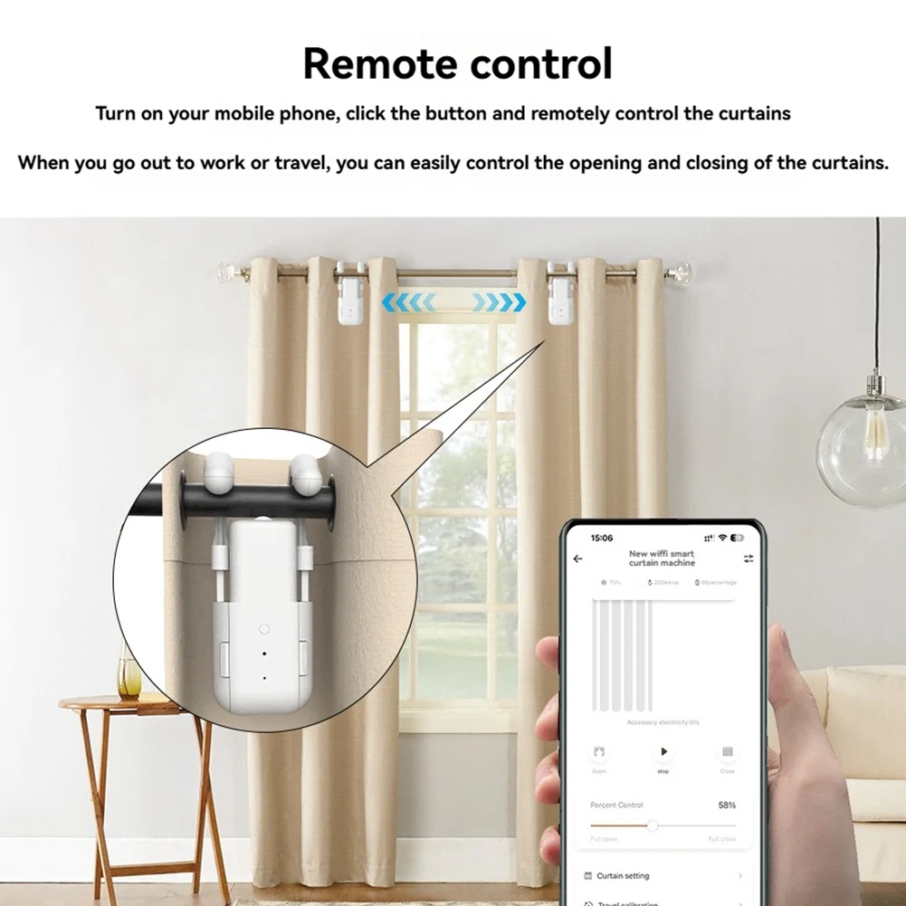 AAAN-WIFI умный электрический робот для штор, автоматическое открывание времени, голосовое управление, дистанционное управление, умный мотор для штор для спальни
