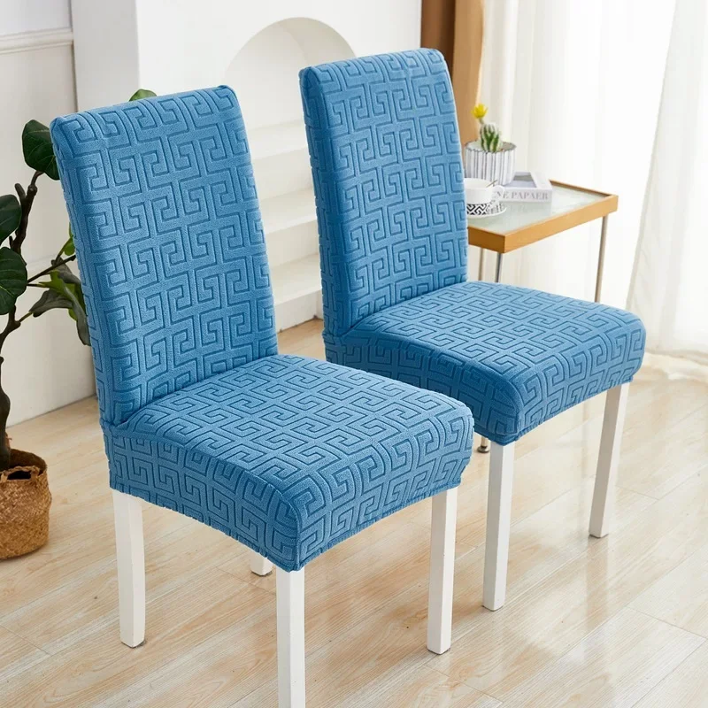 

Elastic Jacquard Velvet Chair Seat Cover Antislip Protector Dining Chairs Office Minimalist Hotel Room Wedding Banquet Cover New