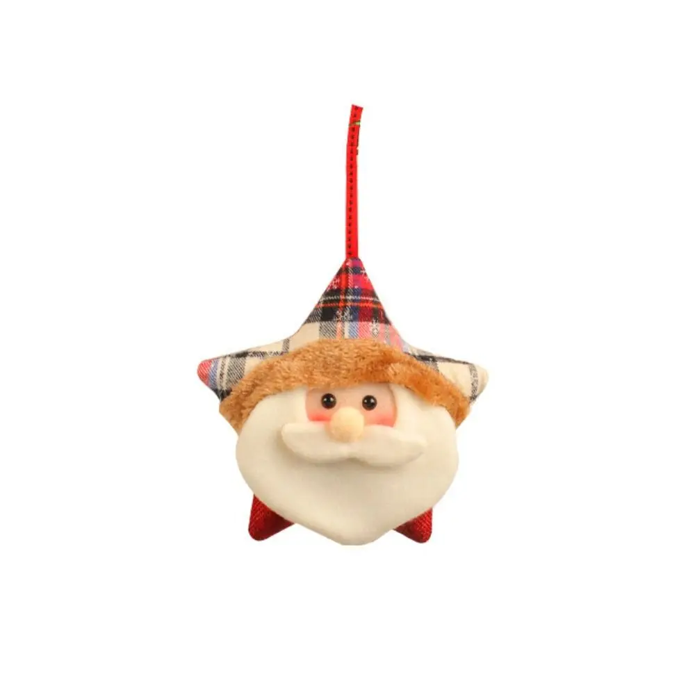 

Elk Christmas Santa Pendant Star Shaped Plush Snowman Christmas Tree Pendant Hanging Sturdy Xmas Tree Pendant Christmas