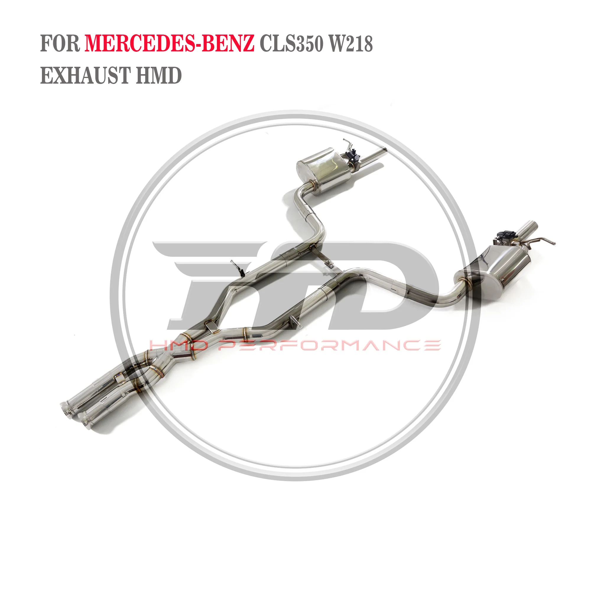 for Mercedes Benz CLS350 C218 2011-2017 HMD Exhaust Catback Stainless Steel Exhaust System Performance  Muffler With Valve