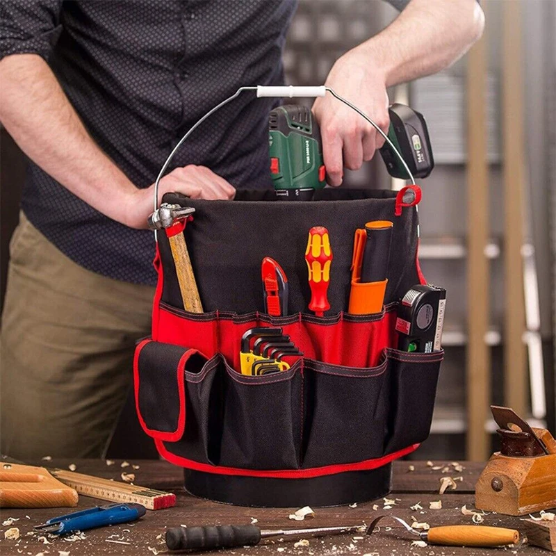 Garden Tool Bag Oxford Organizer Bucket Pouch Props 5 Gallon Bucket Organizer Bucket Tool Bag wheeled Electrician Tools Bag