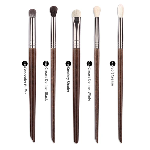 OVW-Juego de brochas de maquillaje cosméticas suaves, sombra de ojos de pelo de cabra, Kit de herramientas, corrector de pliegue