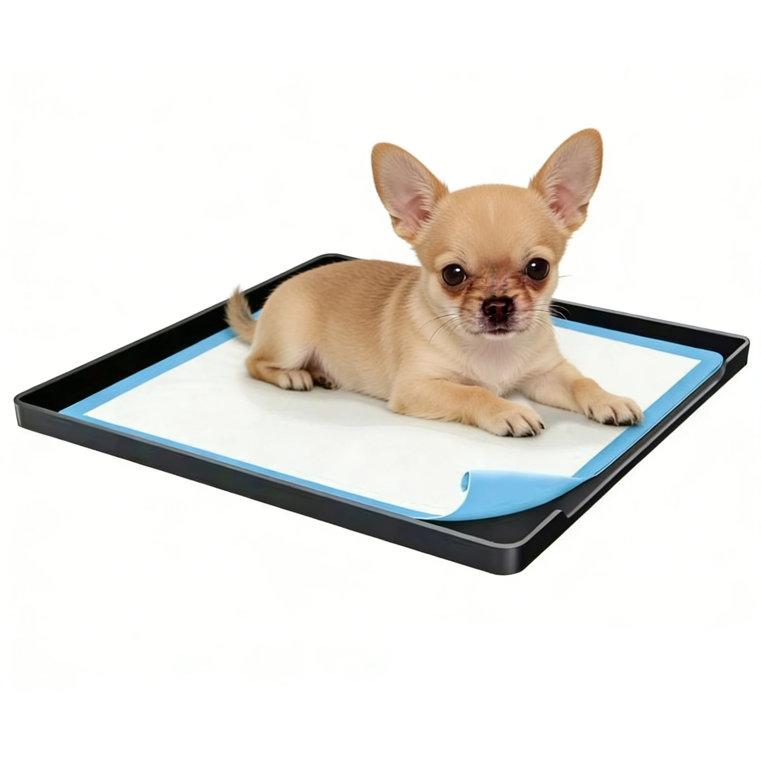 Silicone Dog Training Pad Holder Splash Proof Potty Tray for Small Medium Dogs Washable Indoor Use