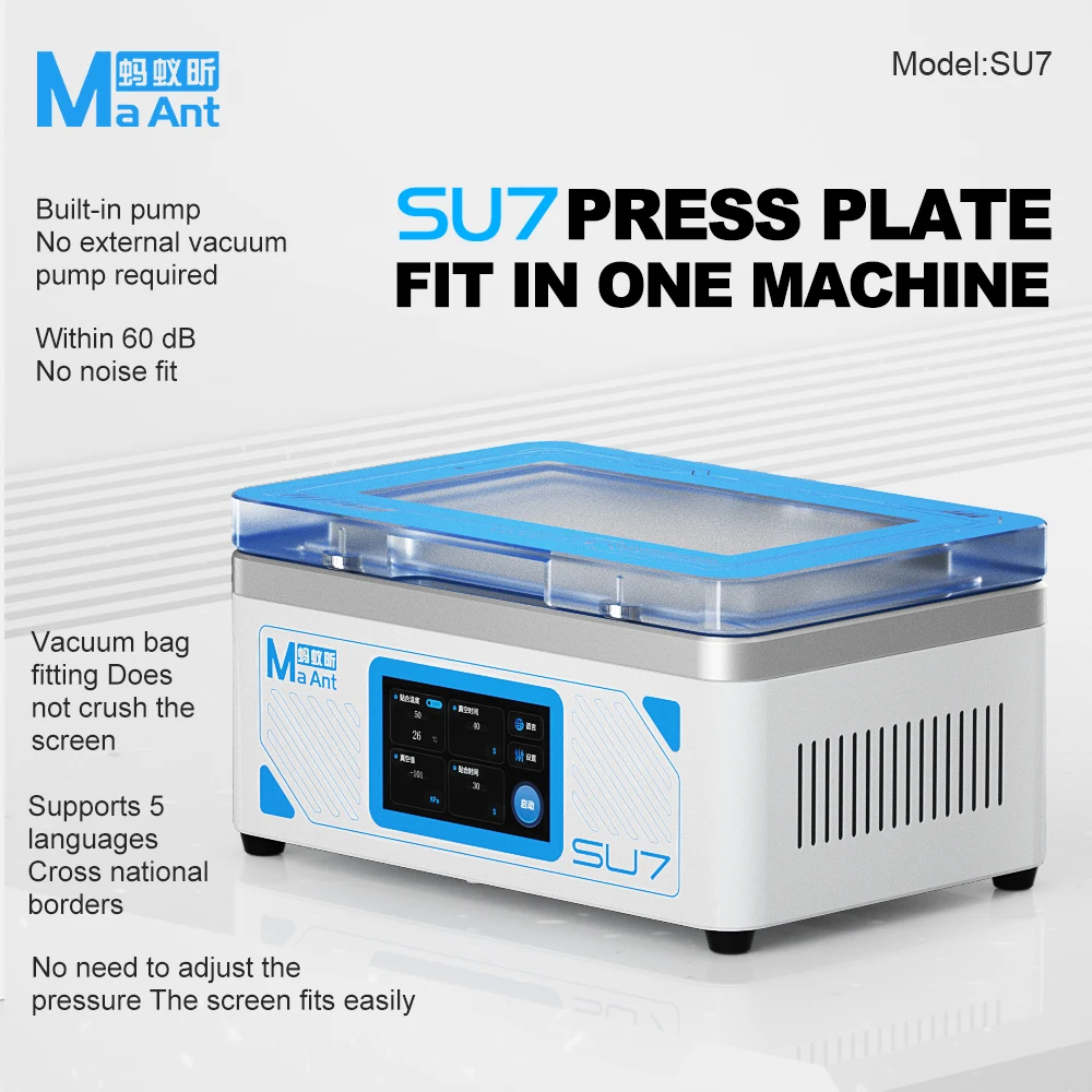 MaAnt SU7 T8 Stille Vacuümlamineermachine & Ontschuimer OCA Machine voor Mobiele Rechte Scherm LCD Glas Laminatie Reparatie Tool