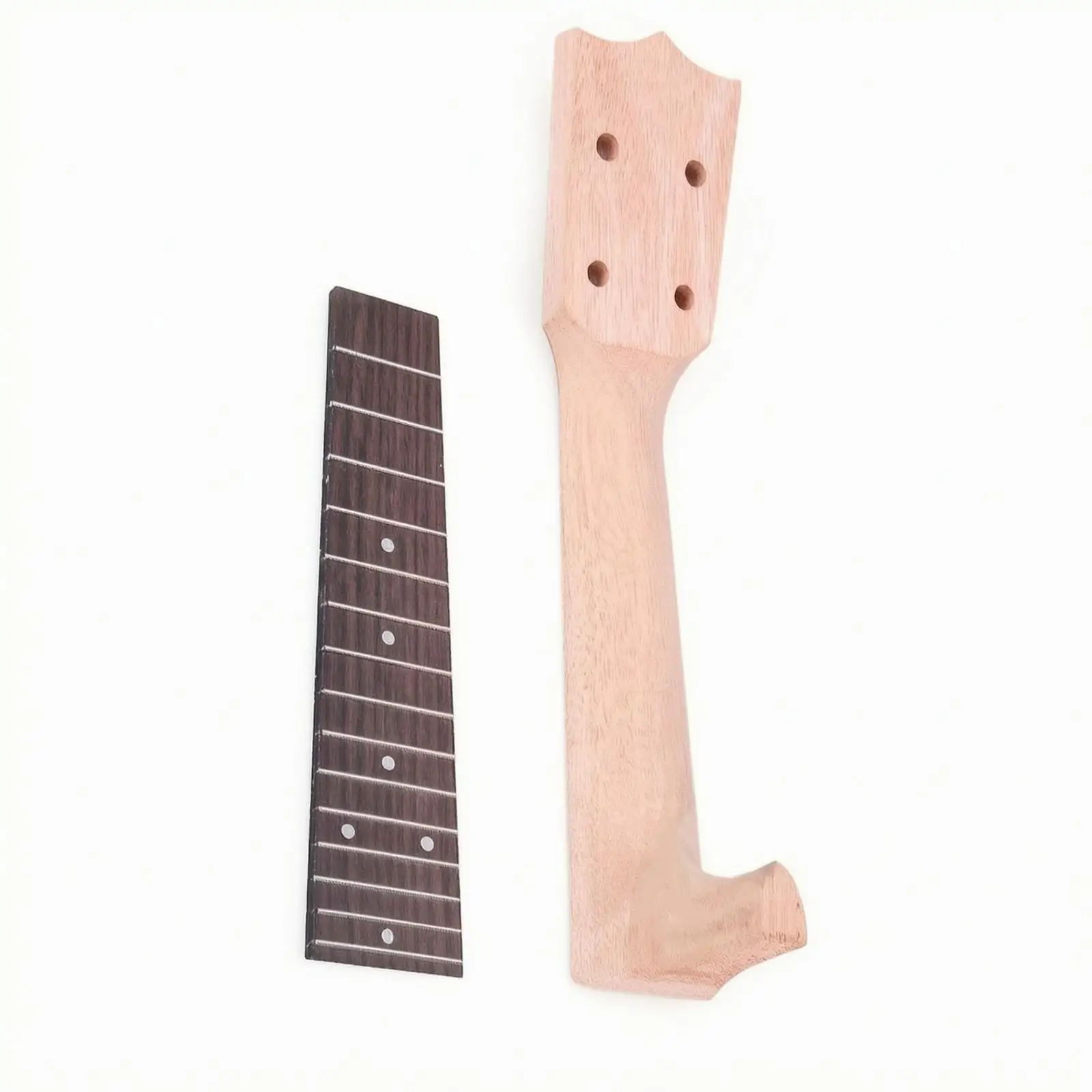 Solid Rosewood Ukulele Neck Fingerboard Set for Left Handed Custom Wooden Instrument Build