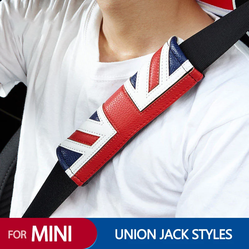 Union Jack Car Seat Belt Shoulder Safety Protection Cover For MINI COOPER F54F55F56F57F60R50R52R53R55R56R57R58R59R60R61 Interior