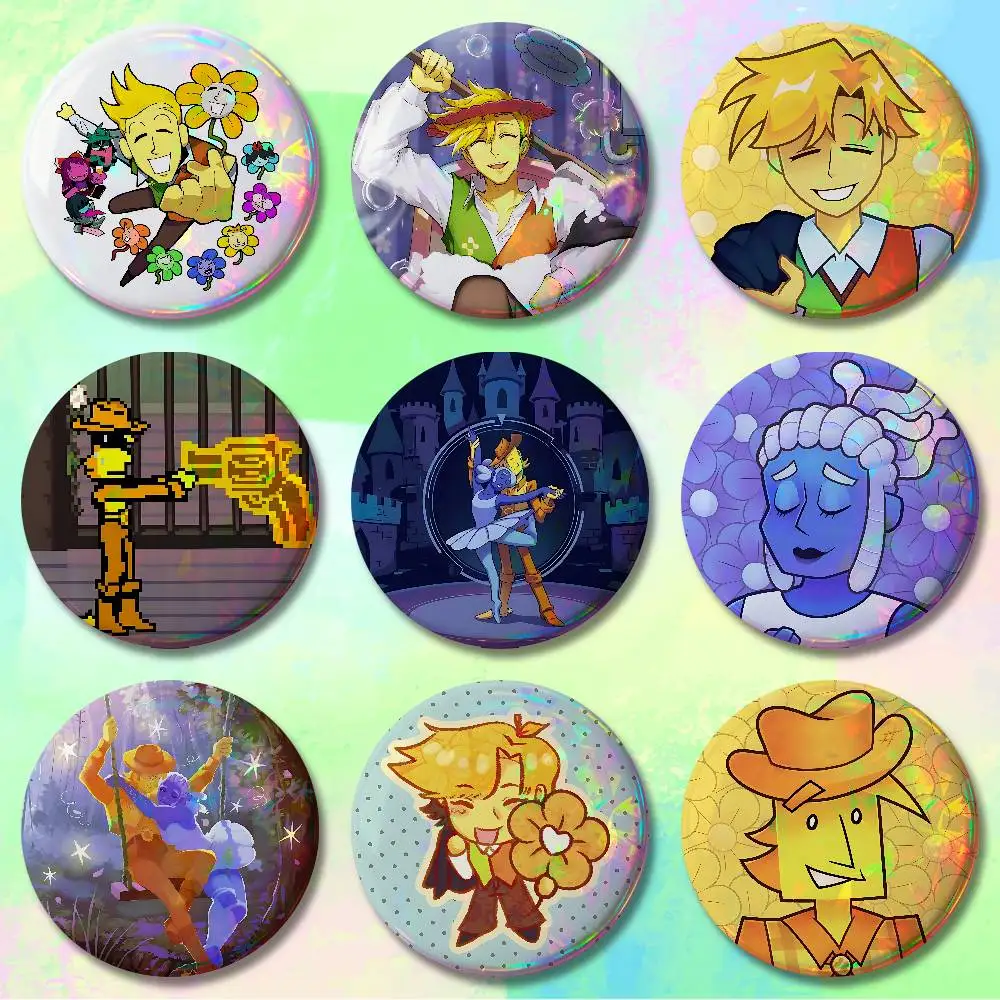 Blue Yellow D-Deltarune F-Flowery Custom Badges 75mm 44mm 25mm Brooch Backpack Hat Enamel Pins Accessories Toys Gifts