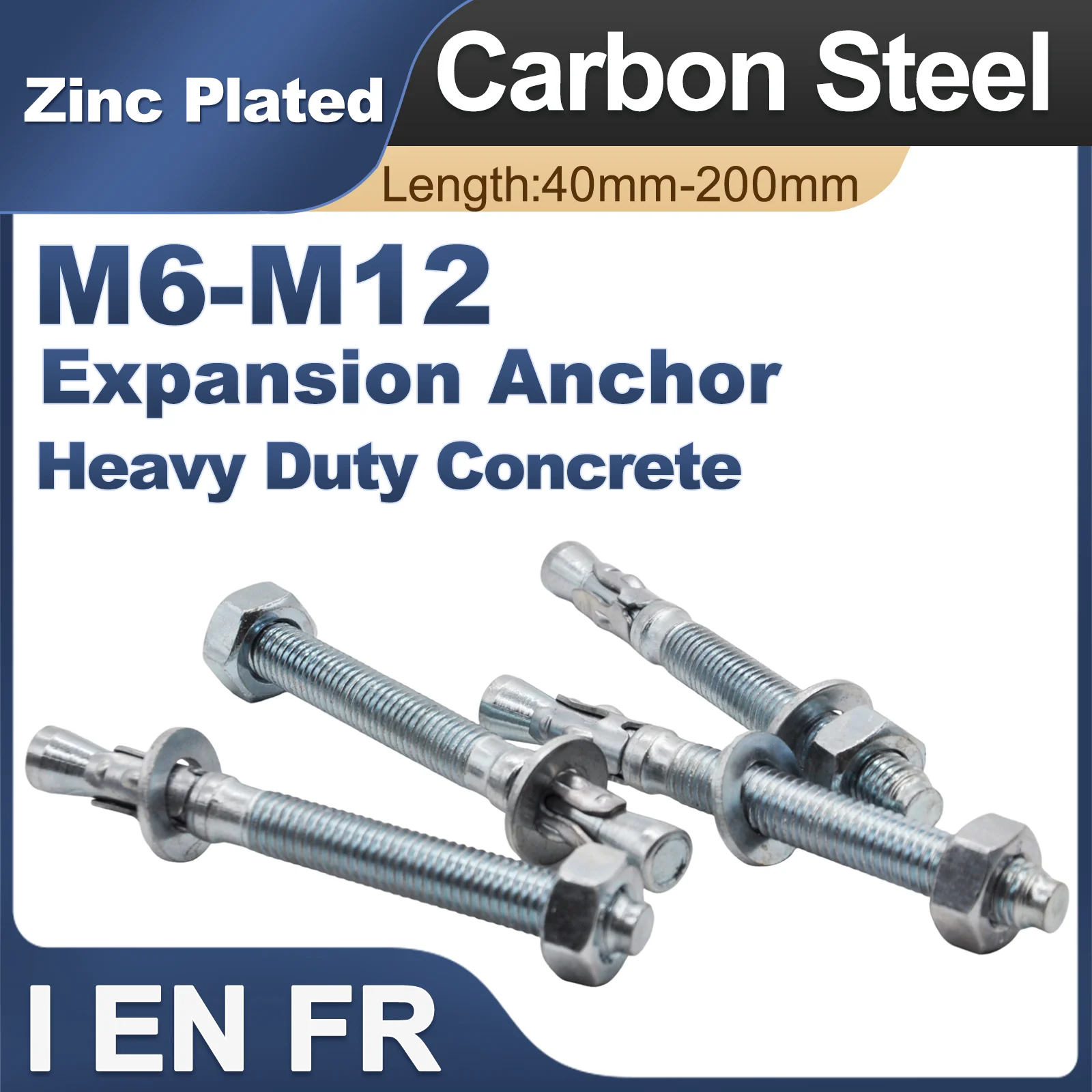 M6 M8 M10 M12 M16 Car Repair Screw Wedge Concrete Anchor Sleeve Expansion Bolt New Listing