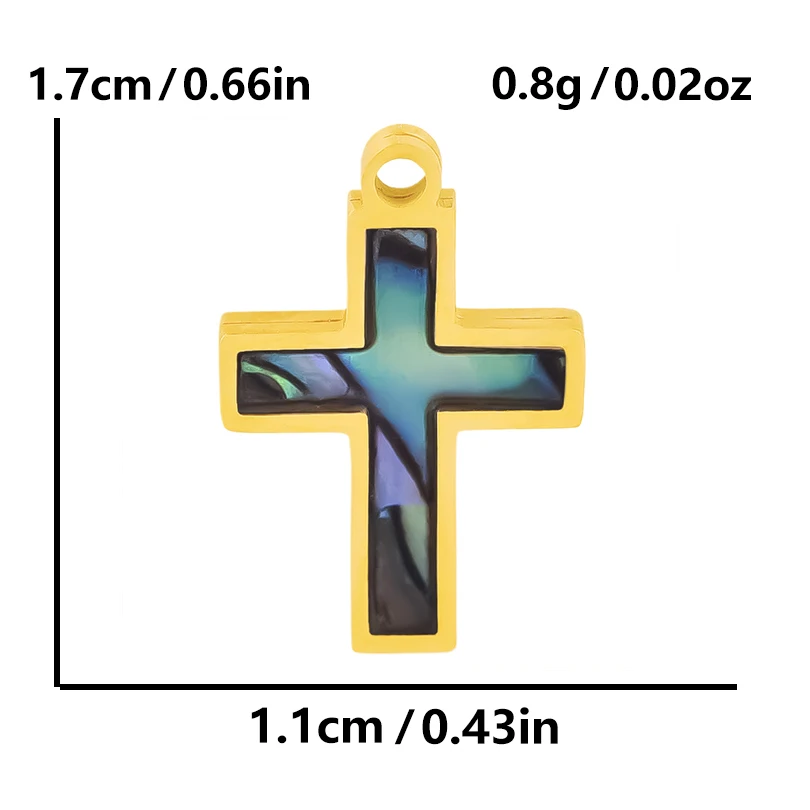 New Mixed Natural Shells Stainless Steel Cross Pendants For Jewelry Making Supplies Summer Charms In Bulk DIY Earrings Bracelets