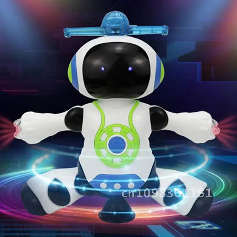 Electronic Space Dancing Robot LED Music Robot Flash Dazzling Light Rotation Electric Gift For Toys Toy Kids Walking Boys Robot