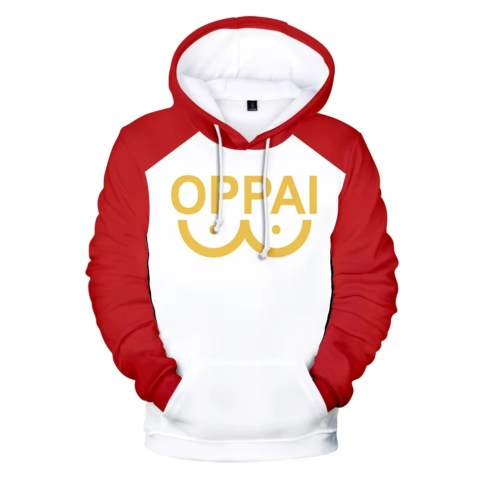 Sudadera con capucha de manga larga para hombre y mujer, con estampado 3D de Anime Saitama Oppai, estilo primavera y otoño, ropa de moda para hombre