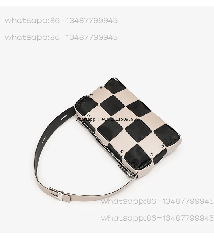 

Fashion mobile phone bag oblique span niche design checkerboard underarm shoulder hollow square box bag