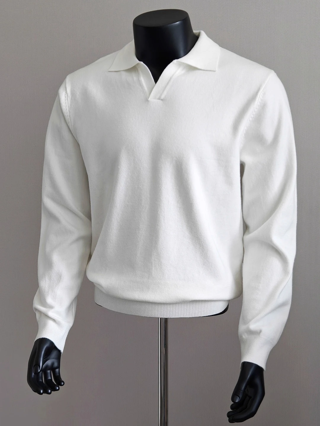 

Retro Striped Knitted Sweater Collared Base irt Inner Wear Polyester Fiber Casual Sle V-Ne Long Sve Men's Faion