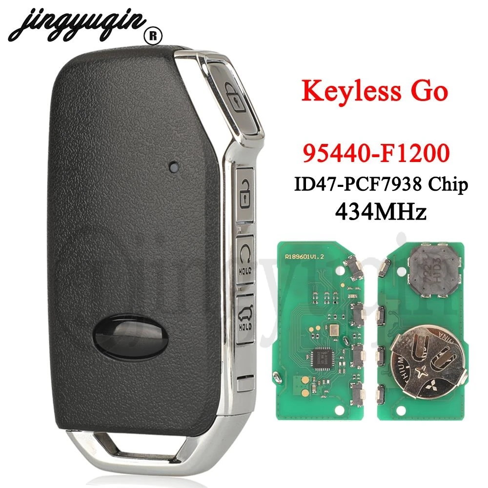 

jingyuqin Keyless Go Remote Car Key 433MHz ID47 PCF7938 Chip for KIA Sportage 2019 2020 2021 Fob 4 Buttons P/N: 95440-F1200