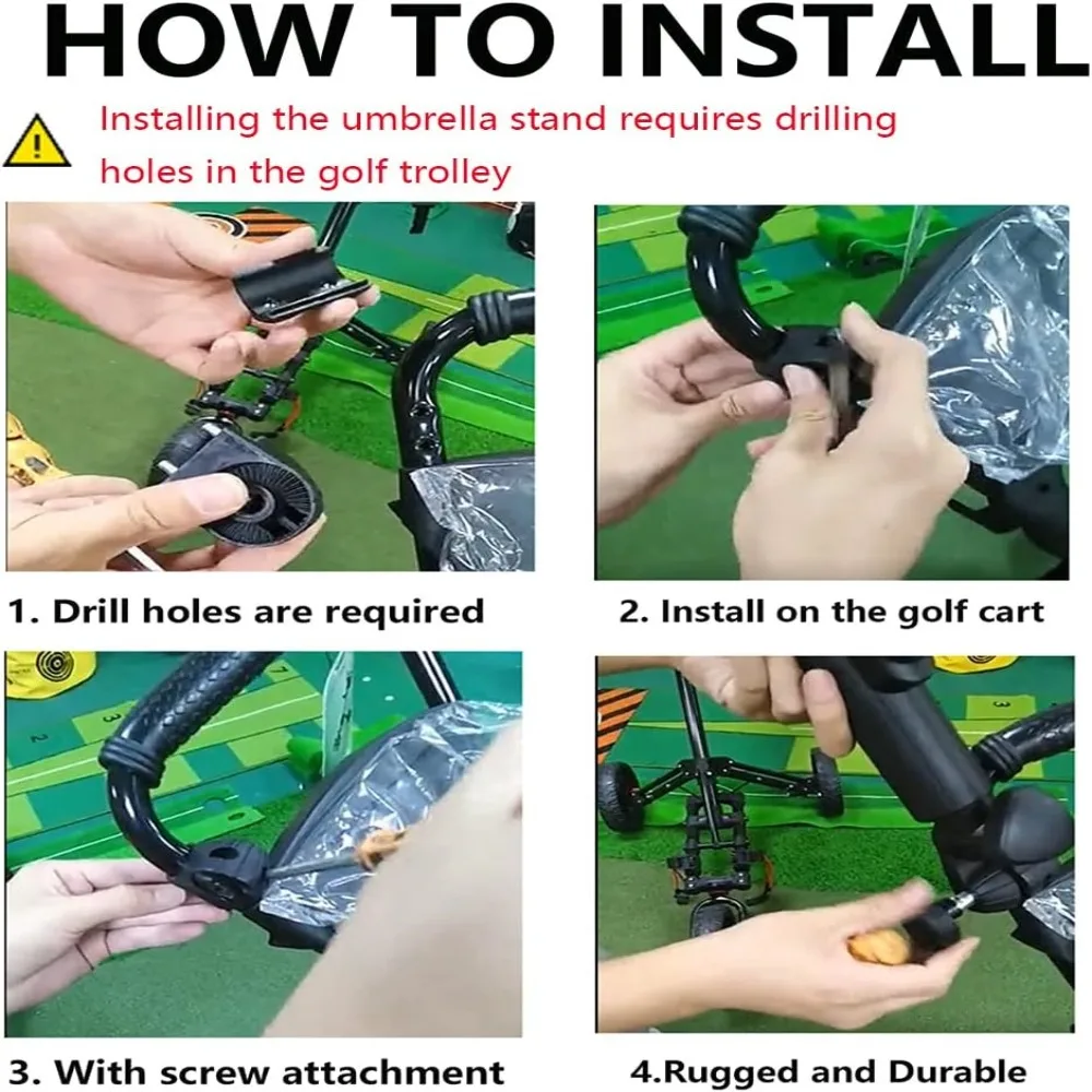 

Новый пластиковый держатель для зонта для гольфа, универсальный черный зажим для зонта на тележке, регулируемая подставка, зажим, аксессуар для гольфа