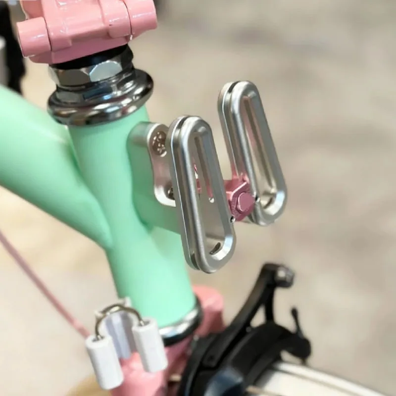 

suitable for Brompton folding bike CNC aluminum alloy integrated handlebar basket support frame and adjustable fixin