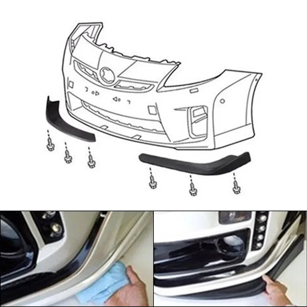 Racing Style 2-piece Bumper Lip Diffuser Kit, Universal Front and Rear Spoiler Wing Duck, Wrapped Anti Scratch Protector Device
