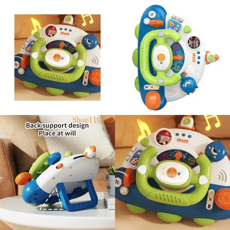 5asd brinquedo interativo de simulação de motorista infantil, volante abs com sons de luzes para aprendizagem pré-escolar e dramatização
