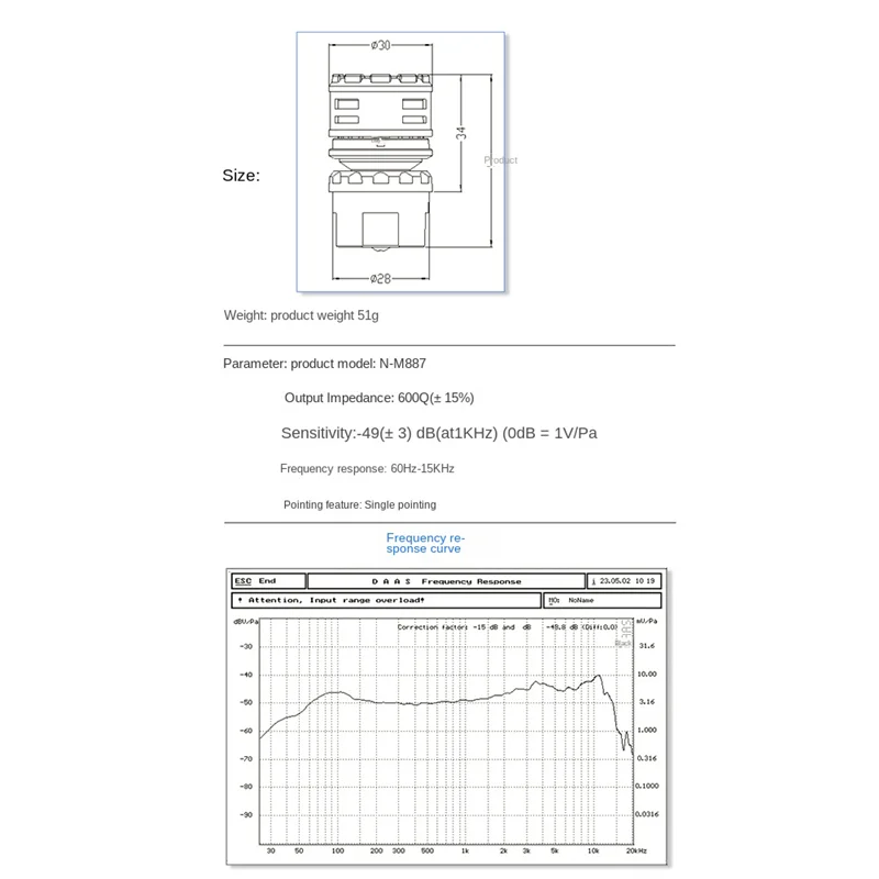 New Professional Dynamic Microphone Core Capsules Cartridge Replacement Microphone MIC Core