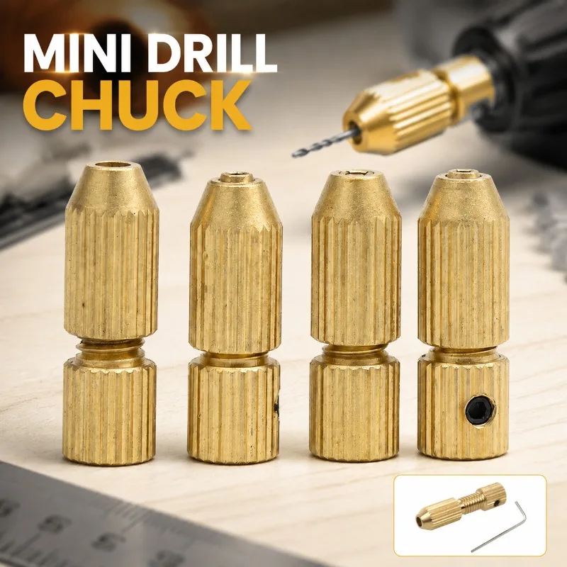 Multi‑Size Brass Mini Drill Chuck 0.7‑1.2mm Clamping Range Micro Electric Twist Bit Holder Self‑Assembly Hand Drill Fitting
