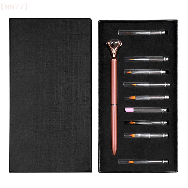 مجموعة واحدة من أقلام استبدال المانيكير، اضغط بسيط لاستبدال 10 رؤوس فرشاة، قلم رسم للعلاج بالضوء، أداة فرشاة الأظافر