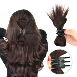 Synthetic Messy Hair Buns Tousled Updo Chignons Claw Clip Chicken Feather Shuttlecock Head Hairpiece For Women Hair Accessories