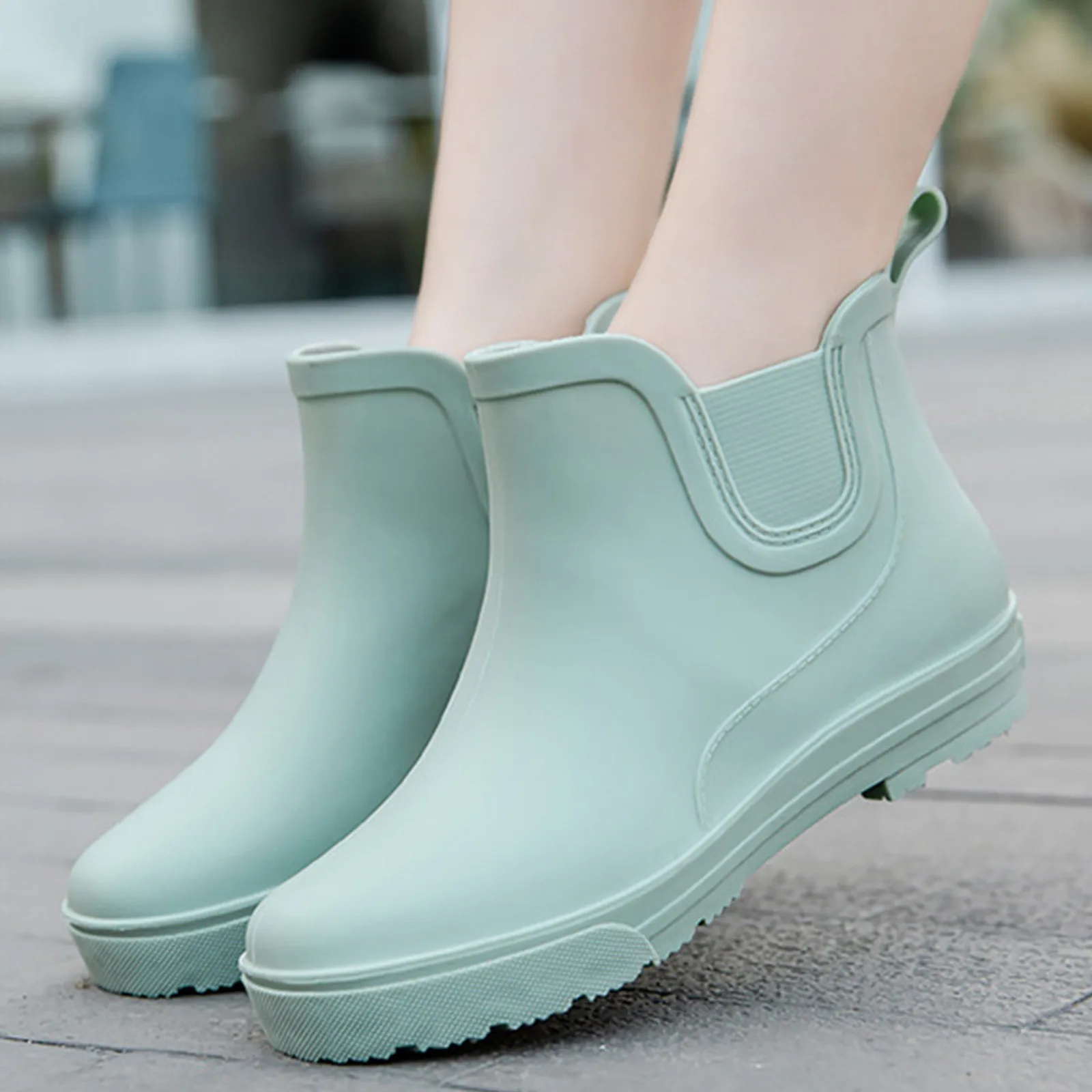 

Fishing Rainboots Skateboard Ankle Kitchen Shoes Footwear Rubber Boot for Women's Rain Shoes Waterproof Work Garden Galoshes