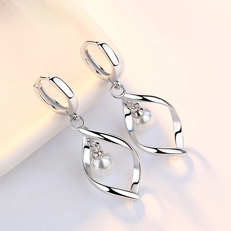 Cubic Zirconia Round Hollow Popular Silver Earring Jewelry 925 sterling Silver New Drop Earrings High Quality Retro Simple