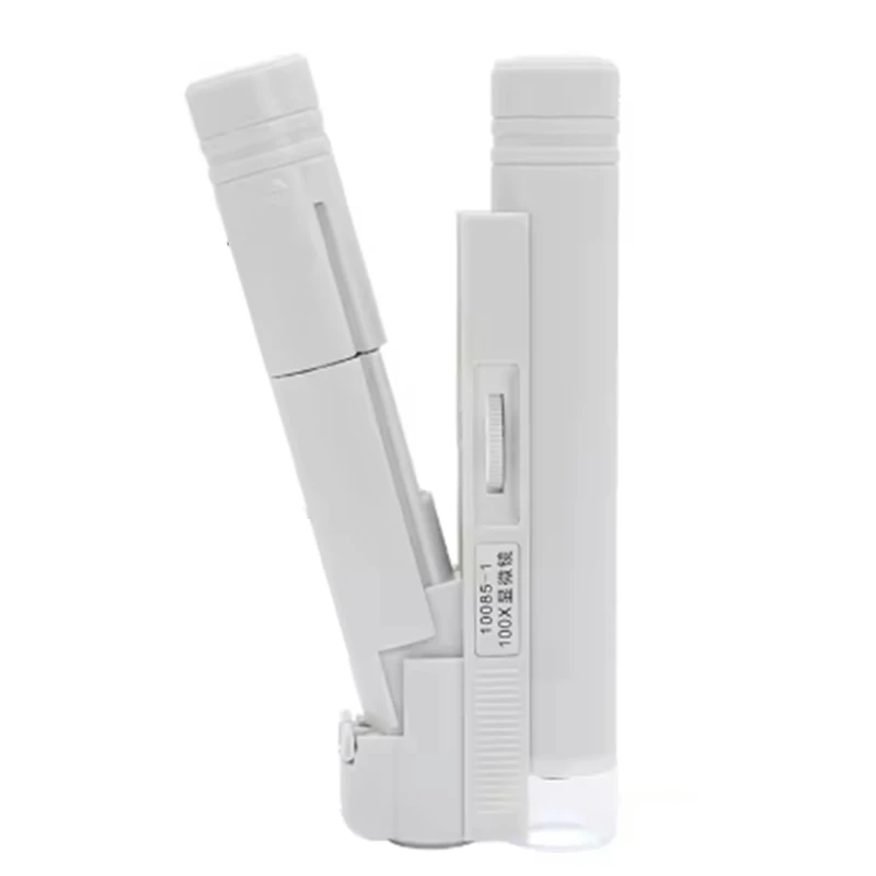 

Handheld Microscope 100X Mini Pocket Portable Microscope LED Lamp Light Foldable Jewelry Magnifier
