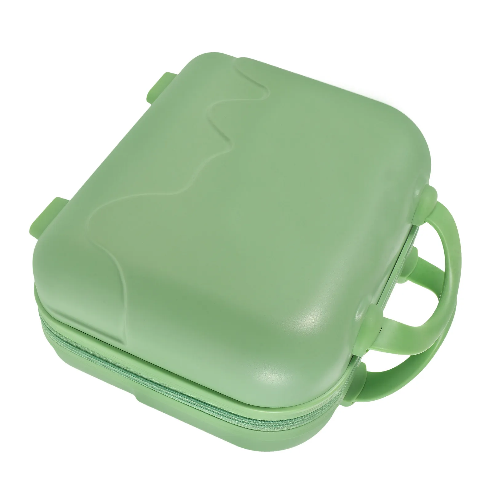 

Light Green Travel Makeup Bag Portable Hard Shell Case Elastic Straps Vanity Organizer Storage