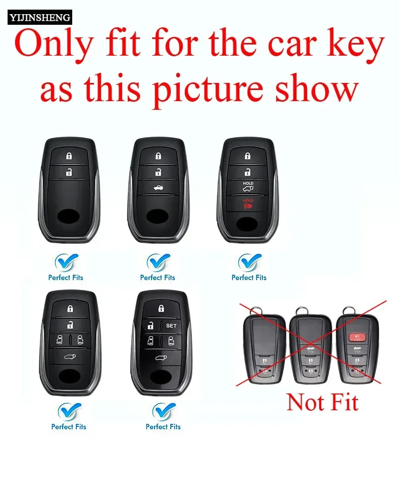 2 3 4 5 6 Buttons ABS Carbon Car Key Case Cover For Toyota CHR Hilux Fortuner Land Cruiser 200 Camry Corolla Crown RAV4 Highland