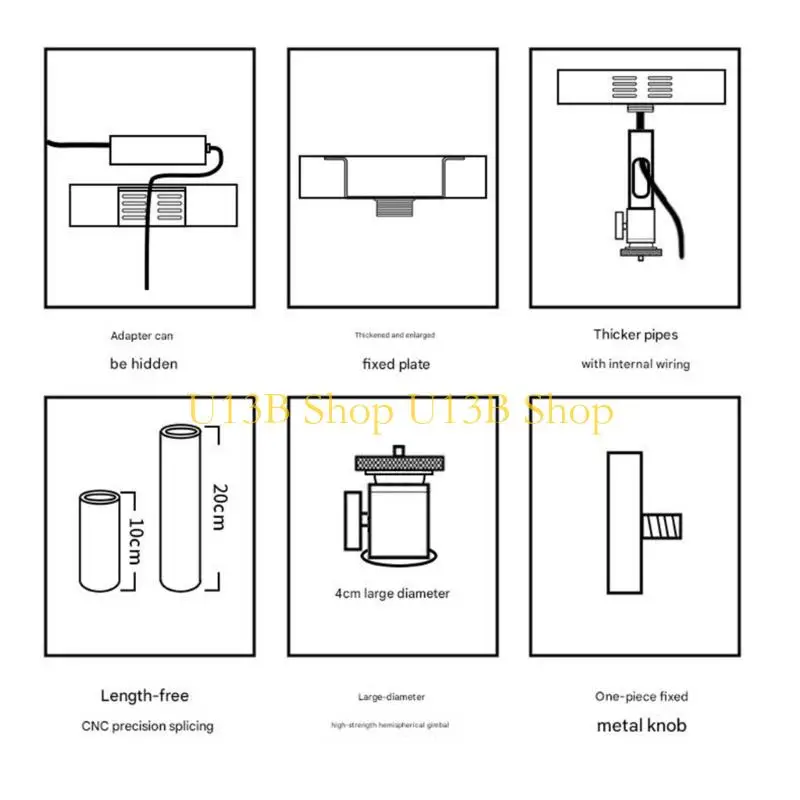 U13B Metal Projectors Ceiling Mount Flexible Use and Orientation Control Stand