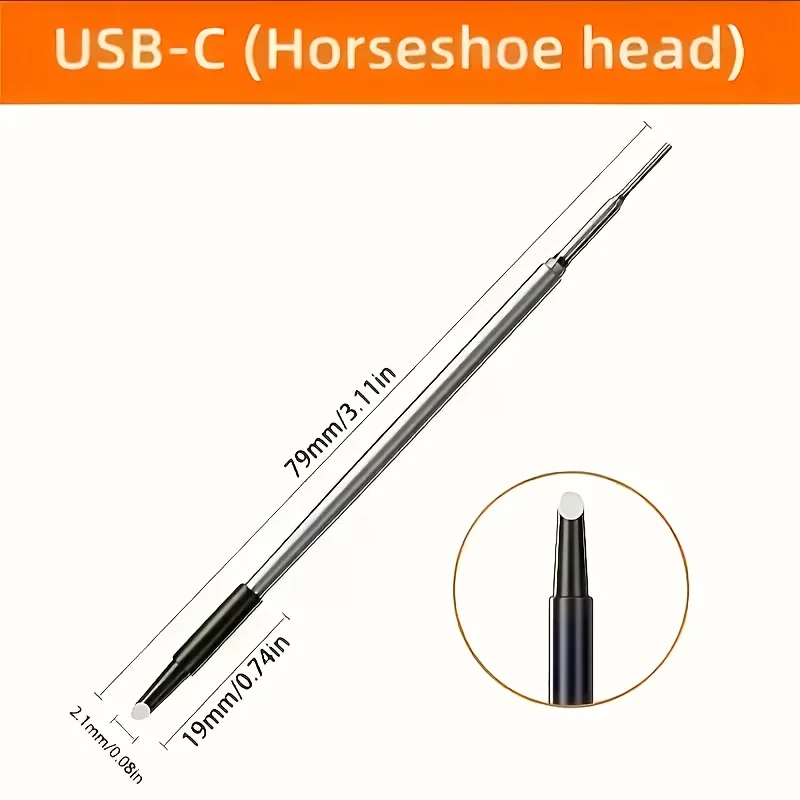 3Pcs USB Soldering Iron Tips Set, USB‑C USB‑B USB‑K Replacement Solder Tips for Portable Electric Soldering Iron Welding Repair