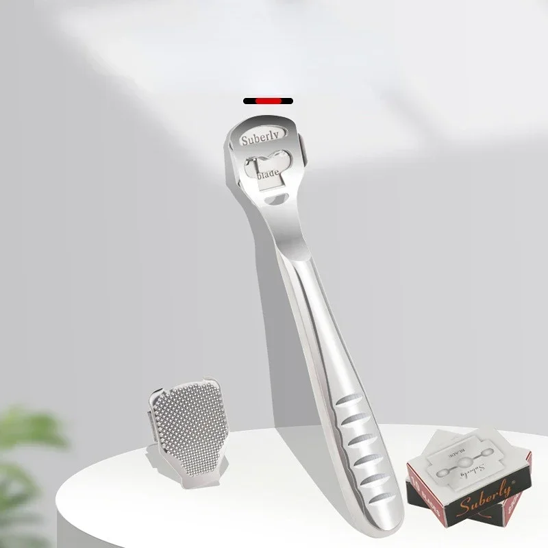 

Foot Shaver Heel Hard Skin Remover Hand Feet Pedicure Razor Tool Shavers Stainless Steel Handle 10 Blades Foot Care Tools