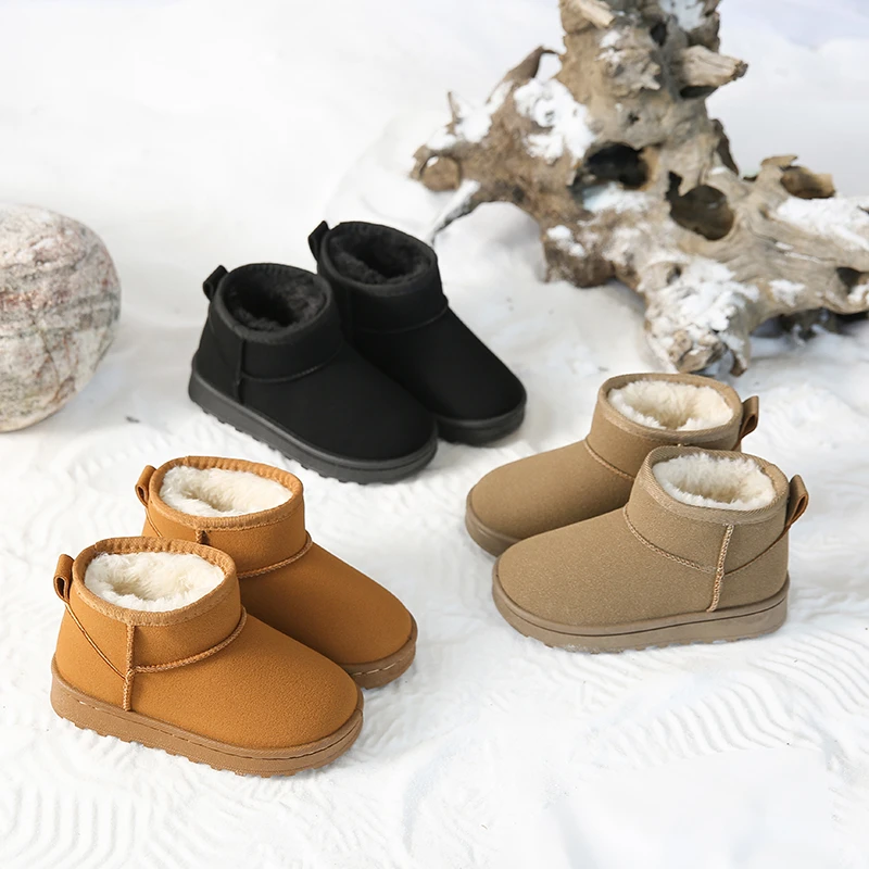 

Зимние сапоги, детская короткая утепленная хлопковая обувь на трубке, нескользящая зимняя нескользящая обувь, детская обувь, новинка 2024, модные ботинки