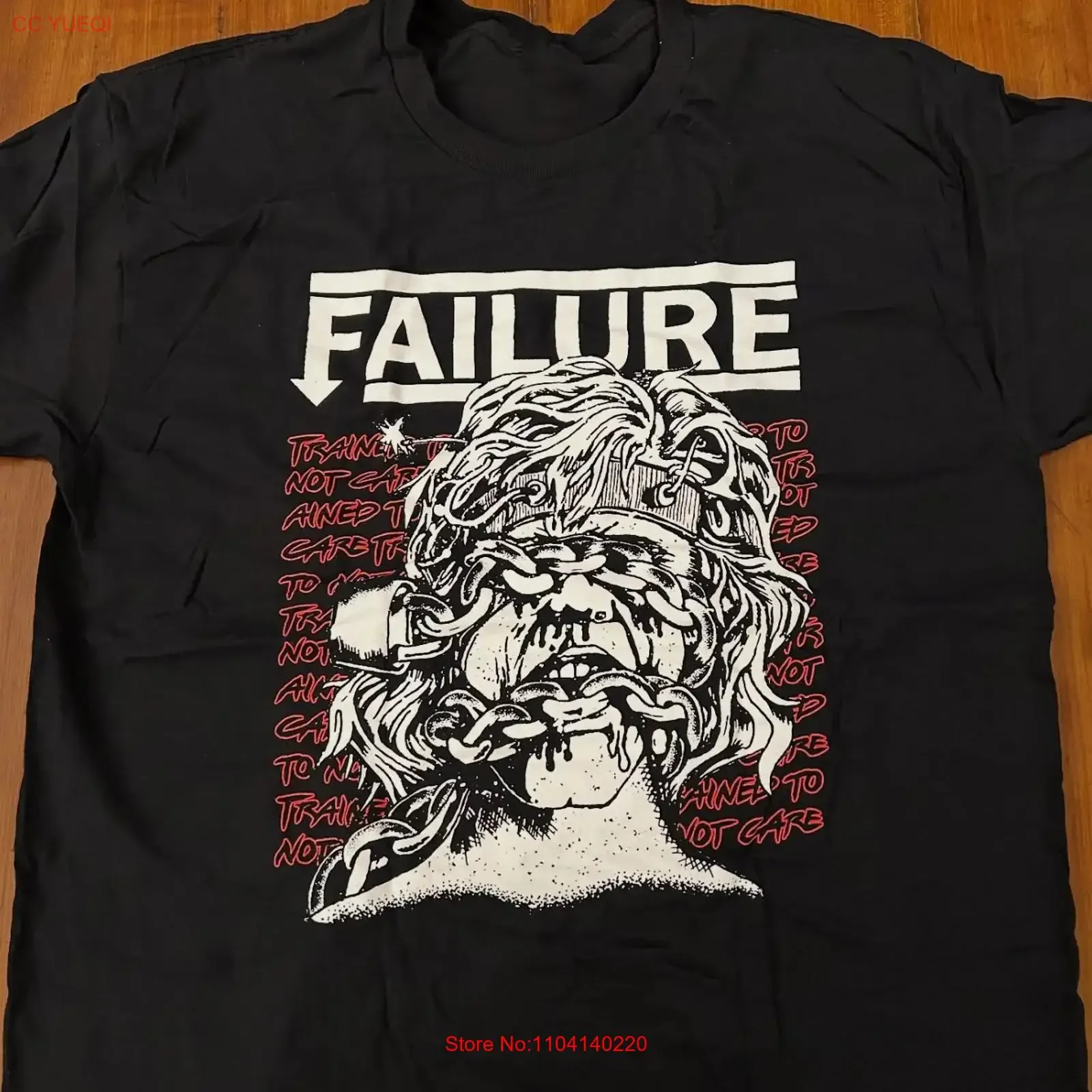 T-shirt vintage Failure Band World Tour en coton noir toutes tailles TT718, délavé, polyvalent, pour homme, idéal pour le quotidien, tendance